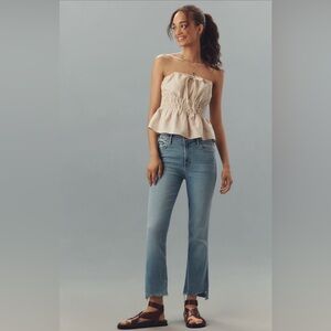 NWT Anthropologie x Mother The Insider Step Crop Fray Jeans Sz 32